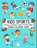 Kids Sports Kawaii Coloring Book Football Baseball Hockey Soccer Tennis