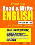 Preston Lee's Read & Write English Lesson 21 - 40 For Lithuanian Speakers