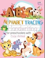 ABC Alphabet Handwriting tracing for preschoolers with Cute Animal ages 3-5