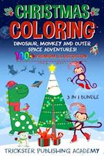 Christmas Coloring Dinosaur, Monkey and Outer Space Adventures!