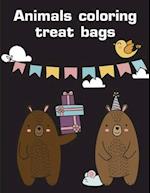 Animals coloring treat bags