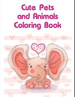 Cute Pets and Animals Coloring Book