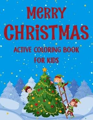 Merry christmas active coloring book for kids.