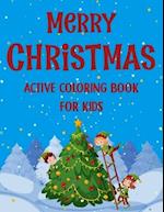 Merry christmas active coloring book for kids.