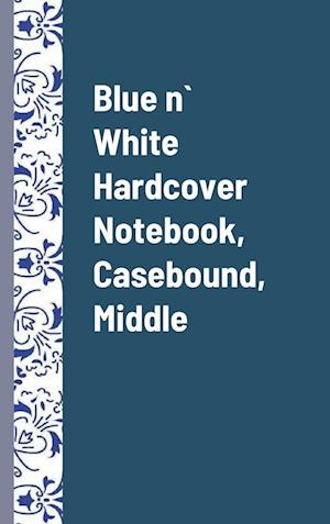 Blue n` White Hardcover Notebook, Casebound, Middle, Pack of 1