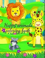Happy animals coloring book 