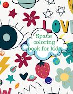 Space coloring book for kids 