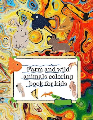 Farm and wild animals coloring book for kids