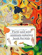 Farm and wild animals coloring book for kids 