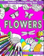 Beautiful Flowers with Butterflies and Dragonflies Coloring Book for Children