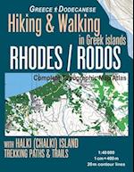 Rhodes (Rodos) Complete Topographic Map Atlas 1:40000 with Halki (Chalki) Island Greece Hiking & Walking in Greek Islands Greece Dodecanese Trekking P