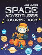 Space Coloring Book: coloring and activity books for kids ages 4-8 