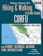 Corfu Complete Topographic Map Atlas 1:30000 Greece Ionian Sea Hiking & Walking in Greek Islands with Othonoi, Ereikoussa, Mathraki, Paxos, Antipaxos 