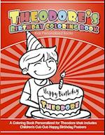 Theodore's Birthday Coloring Book Kids Personalized Books