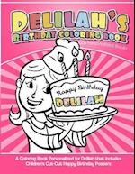 Delilah's Birthday Coloring Book Kids Personalized Books