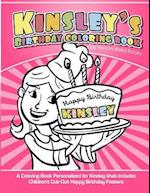 Kinsley's Birthday Coloring Book Kids Personalized Books