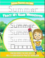 Summer Letter Tracing for Kids Trace My Name Workbook