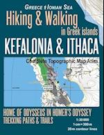 Kefalonia & Ithaca Complete Topographic Map Atlas 1:30000 Greece Ionian Sea Hiking & Walking in Greek Islands Home of Odysseus in Homer's Odyssey: Tra