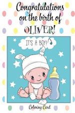 CONGRATULATIONS on the birth of OLIVER! (Coloring Card)