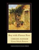 Boy with Flower Pots: Childe-Hassam Cross Stitch Pattern 