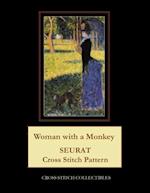 Woman with a Monkey: Seurat Cross Stitch Pattern 