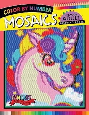 Fantasy Unicorn Mosaics Hexagon Coloring Books