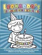 Leonardo's Birthday Coloring Book Kids Personalized Books