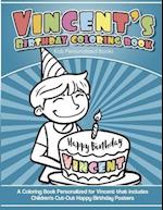 Vincent's Birthday Coloring Book Kids Personalized Books