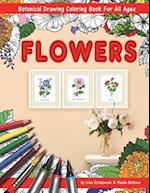 Flowers Coloring Book with Botanical Drawing