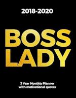 2018-2020 Boss Lady 3 Year Monthly Planner with Motivational Quotes