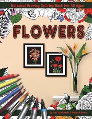 Flowers Coloring Book with Botanical Drawing