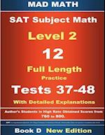 2018 SAT Subject Level 2 Book D Tests 37-48