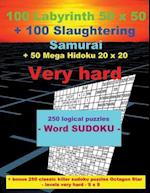 100 Labyrinth 50x50 + 100 Slaughtering Samurai + 50 Mega Hidoku 20x20 Very Hard