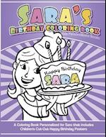 Sara's Birthday Coloring Book Kids Personalized Books