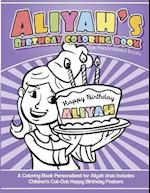 Aliyah's Birthday Coloring Book Kids Personalized Books