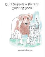 Cute Puppies & Kittens Coloring Book