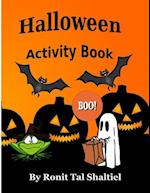 Halloween activity book: Coloring, counting, mazes and hidden words game-for kids. 