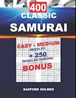 400 Classic Samurai Easy - Medium Puzzles + 250 Regular Sudoku Bonus