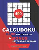 400 Calcudoku Hard Puzzles 9 X 9 + Bonus 250 Classic Sudoku