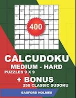 400 Calcudoku Medium - Hard Puzzles 9 X 9 + Bonus 250 Classic Sudoku