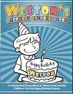 Weston's Birthday Coloring Book Kids Personalized Books