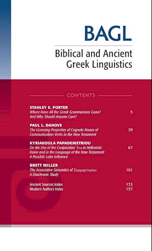 Biblical and Ancient Greek Linguistics, Volume 9