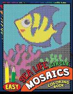 Easy Sea Life Square Mosaics Coloring Book