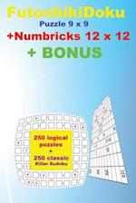 Futoshikidoku Puzzle 9 X 9 + Numbricks 12 X 12 + Bonus