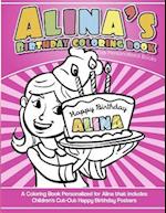 Alina's Birthday Coloring Book Kids Personalized Books