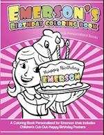 Emerson's Birthday Coloring Book Kids Personalized Books