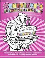 Genevieve's Birthday Coloring Book Kids Personalized Books