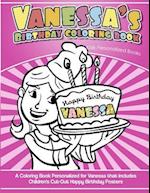 Vanessa's Birthday Coloring Book Kids Personalized Books