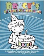 Bryce's Birthday Coloring Book Kids Personalized Books