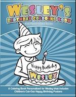 Wesley's Birthday Coloring Book Kids Personalized Books